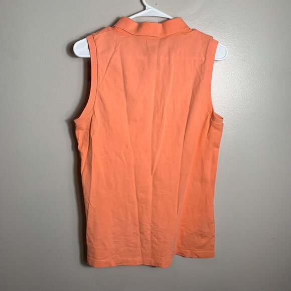 Lilly Pulitzer Orange Polo Shirt Large Classic Preppy Logo - Picture 6 of 8